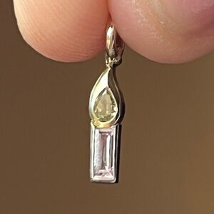 Diamond Candle Charm Pendant 14K Gold